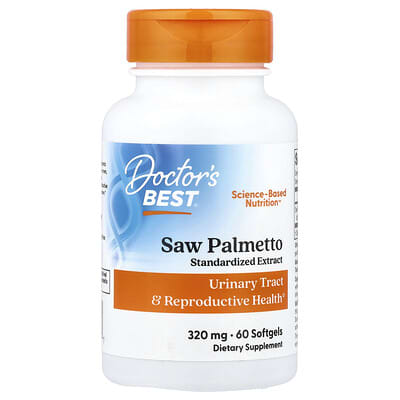 Doctor's Best, Saw Palmetto Standardized Extract, 320 mcg, 60 Softgels