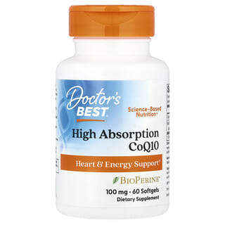 Doctor's Best, High Absorption CoQ10, 60 Softgels