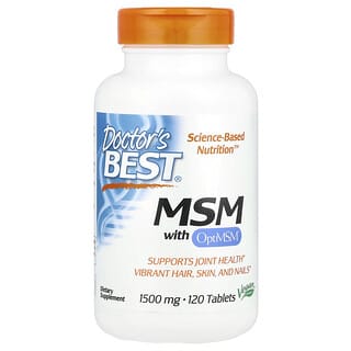 Doctor's Best, MSM con OptiMSM, 1500 mg, 120 comprimidos