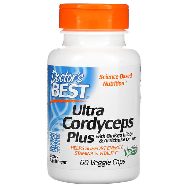 Doctor's Best, Hongos Cordyceps ultra plus, 60 cápsulas vegetales