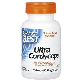 Doctor's Best, Hongos Cordyceps ultra, 750 mg, 60 cápsulas vegetales