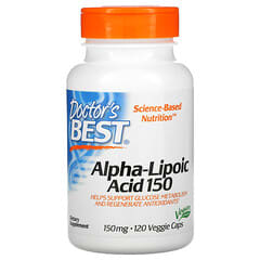 Doctor's Best, Acide alpha-lipoïque 150 mg, 120 capsules végétariennes
