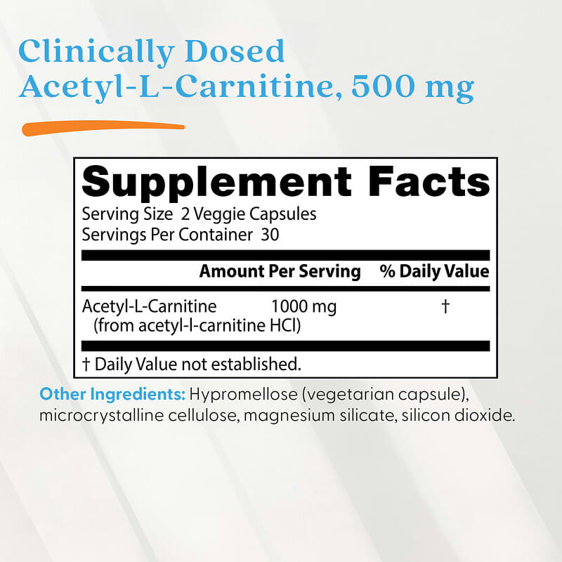 l carnitine peptide benefits Acetyl-L-Carnitine, 60 Veggie Caps (500 mg Per capsule)