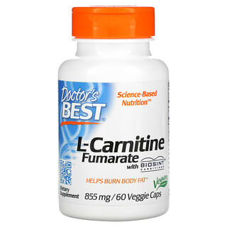 Doctor's Best, Fumarato de L-carnitina con carnitinas Biosint, 855 mg, 60 cápsulas vegetales