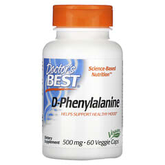 Doctor's Best, D-fenilalanina, 500 mg, 60 cápsulas vegetales