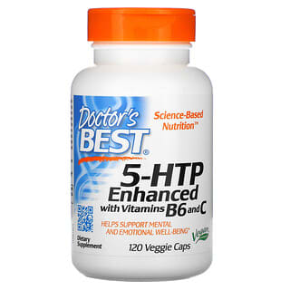 Doctor's Best, 5-HTP, Enhanced with Vitamins B6 & C, 5-HTP, angereichert mit Vitamin B6 und Vitamin C, 120 pflanzliche Kapseln