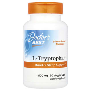 Doctor's Best, L-Tryptophan with TryptoPure, L-Tryptophan mit TryptoPure, 500 mg, 90 vegetarische Kapseln