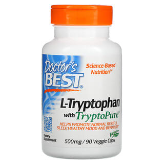 Doctor's Best, 含 TryptoPure 的 L-色氨酸，500 毫克，90 粒素食胶囊