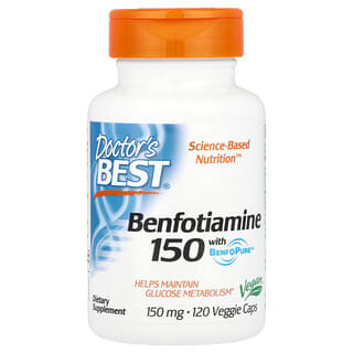 Doctor's Best, Benfotiamina 150 com BenfoPure, 150 mg, 120 Cápsulas Vegetais