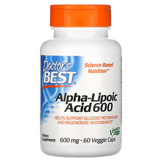 Doctor's Best, Acide alpha-lipoïque 600, 600 mg, 60 capsules végétariennes