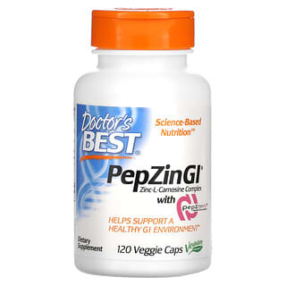 Doctor's Best, PepZin GI, Complexe zinc-L-carnosine, 120 capsules végétariennes