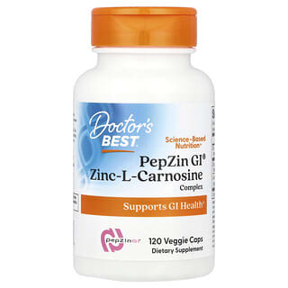 Doctor's Best, PepZin GI®, Complexe zinc-L-carnosine, 120 capsules végétales