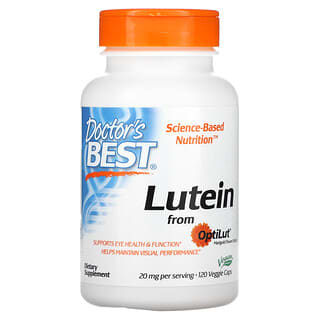 Doctor's Best, Luteína proveniente de OptiLut, 10 mg, 120 cápsulas vegetales