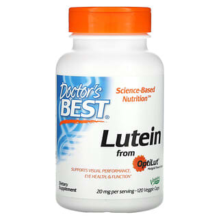Doctor's Best, Luteína proveniente de OptiLut, 20 mg, 120 cápsulas vegetales (10 mg por cápsula)