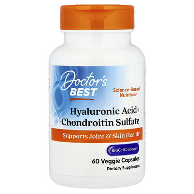 Doctor's Best, Hyaluronic Acid + Chondroitin Sulfate with BioCell Collagen, 60 Vegetarian Capsules