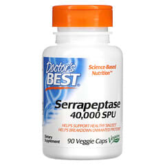 Doctor's Best, Serrapeptase, 40.000 SPU, 90 Cápsulas Vegetais