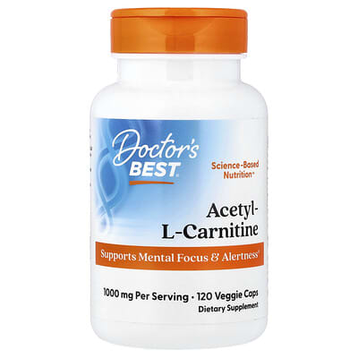 Doctor's Best, Acetyl-L-Carnitine, 120 Veggie Caps (500 mg per Cap)