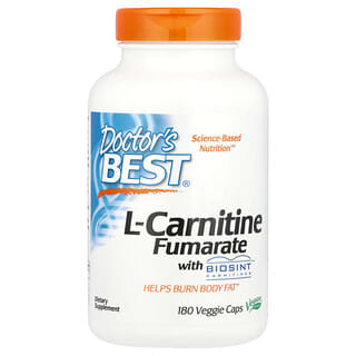 Doctor's Best, L-carnitina fumarato con carnitine Biosint, 855 mg, 180 capsule vegetali