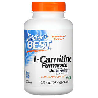 Doctor's Best, L-карнитин фумарат с карнитинами Biosint, 855 мг, 180 вегетарианских капсул