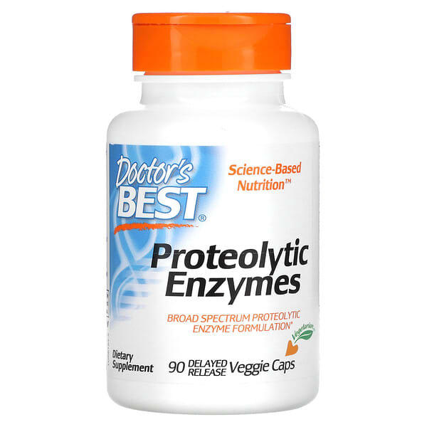 Doctor's Best, Proteolytic Enzymes, 90 Delayed Release Veggie Caps