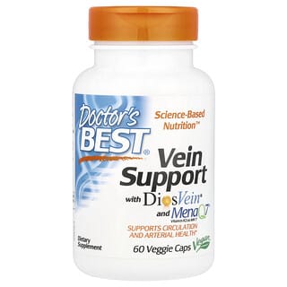 Doctor's Best, Vein Support with DiosVein® and MenaQ7®, Unterstützung der Venen mit DiosVein® und MenaQ7®, 60 pflanzliche Kapseln