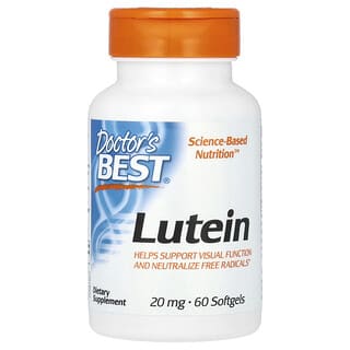 Doctor's Best, Lutein dengan FloraGlo Lutein, 20 mg, 60 Kapsul Gel Lunak