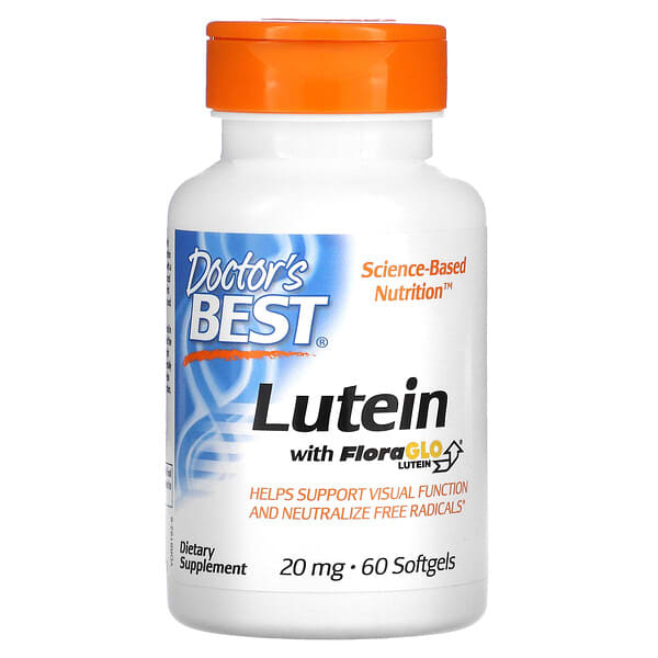 Doctor's Best, Luteína com FloraGlo Luteína, 20 mg, 60 Softgel