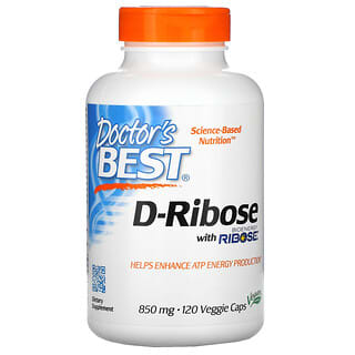 Doctor's Best, BioEnergy Ribose（バイオエネルギーリボース）配合D‐リボース、850mg、ベジカプセル120粒