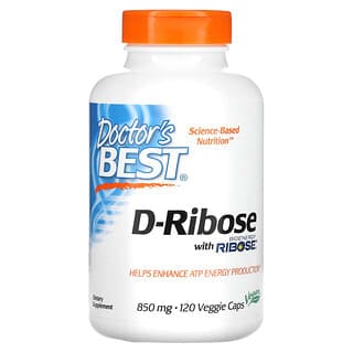Doctor's Best, D-рибоза с биоэнергетической рибозой, 850 мг, 120 вегетарианских капсул