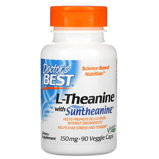 Doctor's Best, L-Theanine com Suntheanine, 150 mg, 90 Cápsulas Vegetais
