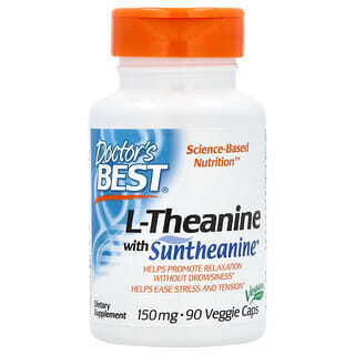 Doctor's Best, L-Theanine com Suntheanine, 150 mg, 90 Cápsulas Vegetais