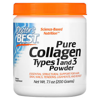 Doctor's Best‏, Pure Collagen, סוגים 1 ו-3, בטעם אפרסק, 200 גרם (7.1 אונקיות)