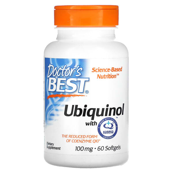 Doctor's Best, Ubiquinol con Kaneka, Suplemento alimentario, 100 mg, 60 cápsulas blandas