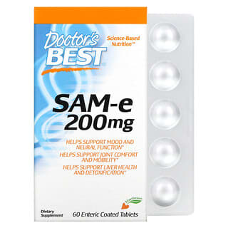 Doctor's Best, S-アデノシルメチオニン（SAMe）（トシラート二硫酸塩）、200mg、腸溶性コーティングタブレット60粒