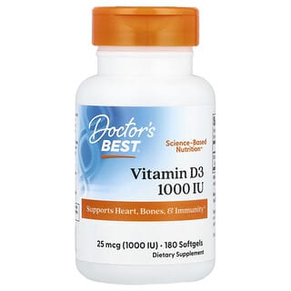 Doctor's Best, Vitamin D3, 25 mcg (1.000 IU), 180 Weichkapseln