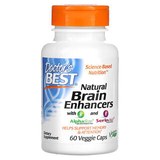 Doctor's Best, معززات المخ الطبيعية مع AlphaSize وSerinAid، عدد 60 كبسولة نباتية