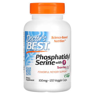 Doctor's Best, Phosphatidylserine with SerinAid, Phosphatidylserin mit SerinAid, 100 mg, 120 vegetarische Kapseln
