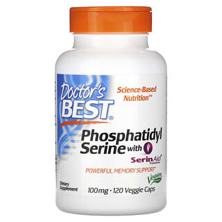 Doctor's Best, Phosphatidylsérine avec SerinAid, 100 mg, 120 capsules végétariennes