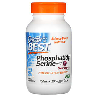 Doctor's Best, Phosphatidylsérine avec SerinAid, 100 mg, 120 capsules végétariennes
