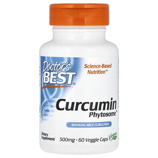 Doctor's Best, Curcumin Phytosome, куркумин, 1000 мг, 60 растительных капсул (500 мг в 1 капсуле)