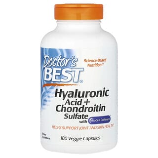 Doctor's Best, Acide hyaluronique + Sulfate de chondroïtine, 180 capsules végétariennes