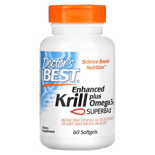 Doctor's Best, Kril mejorado y omega-3 con kril Superba, 60 cápsulas blandas