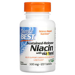 Doctor's Best, Niacina de Liberação Prolongada com niaXtend, 500 mg, 120 Comprimidos