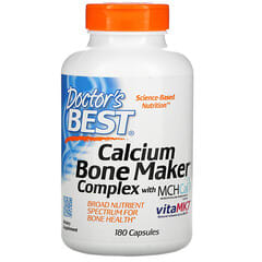 Doctor's Best, Complejo Bone Maker de calcio con MCHCal y VitaMK7, 180 cápsulas