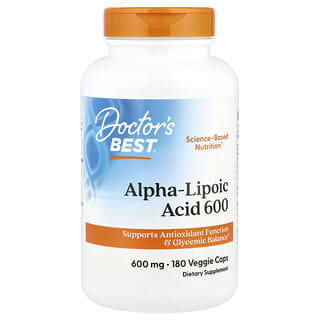 Doctor's Best, Acido alfa lipoico 600, 600 mg, 180 capsule vegetali