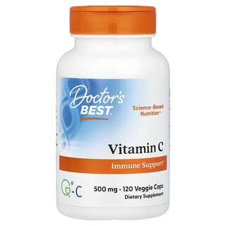 Doctor's Best, Vitamina C con control de calidad, 500 mg, 120 cápsulas vegetales