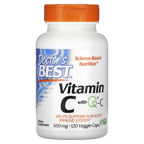Doctor's Best, Vitamina C con control de calidad, 500 mg, 120 cápsulas vegetales