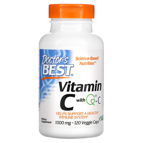 Doctor's Best, Vitamine C avec Q-C, 1000 mg, 120 capsules végétariennes