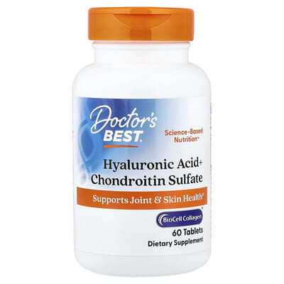 Doctor's Best, Hyaluronic Acid + Chondroitin Sulfate with BioCell Collagen, 60 Tablets