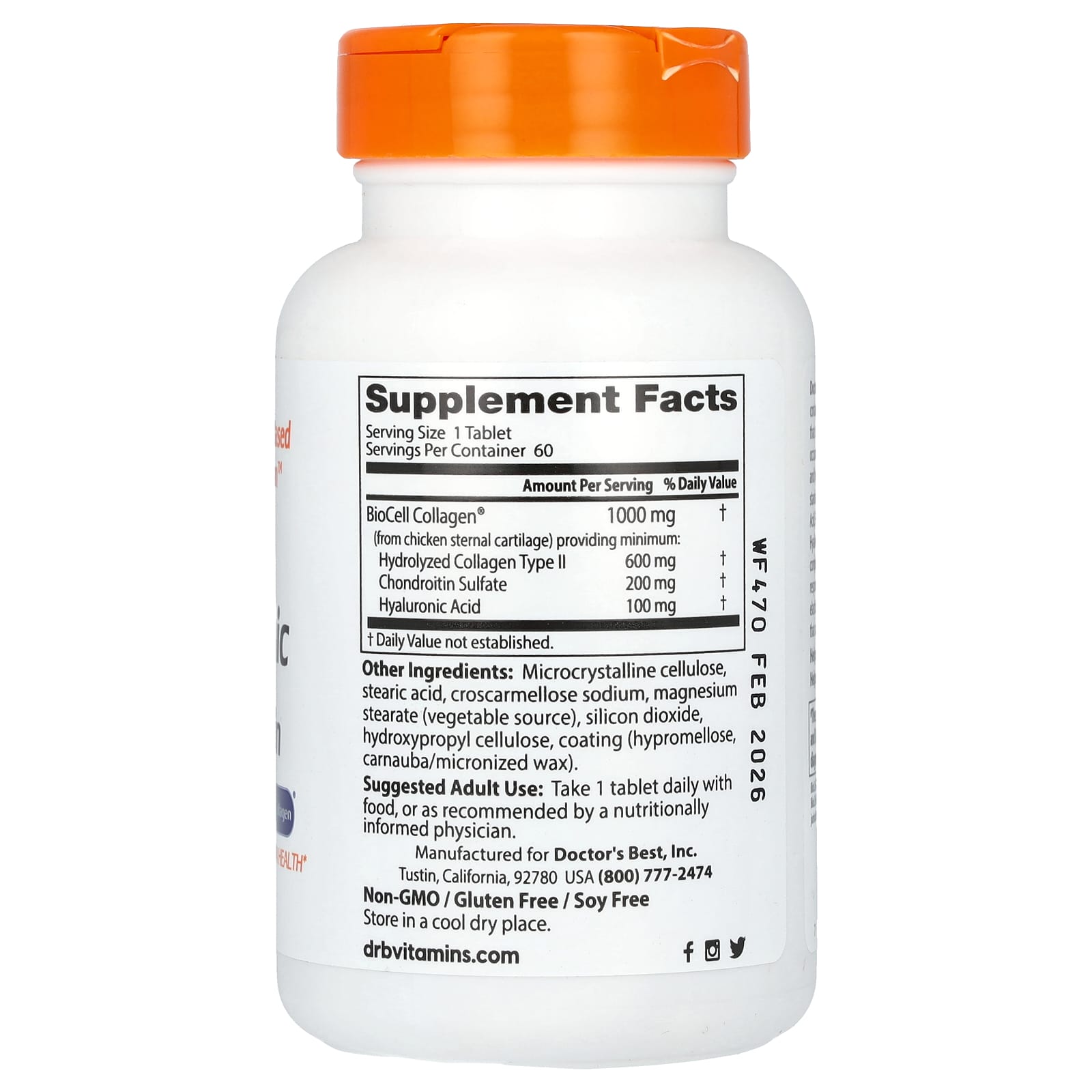 Doctor's Best, Hyaluronic Acid + Chondroitin Sulfate with BioCell